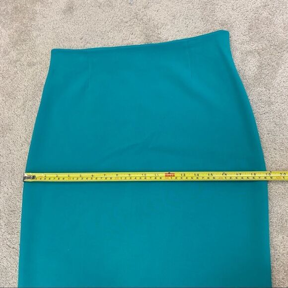 Lord & Taylor teal blue stretchy pencil skirt Sz 6 - Picture 5 of 7